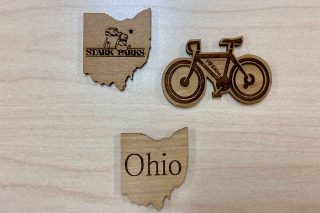 State of Ohio and Bicycle magnets from wood
