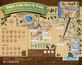 Sippo Lake Map with trails and amenities