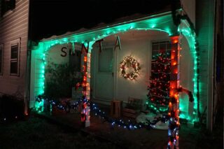 Lighted Porch with decorations
