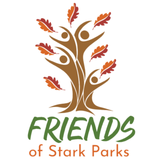 Tree trunk logo with leaves and Friends of Stark Parks at bottom