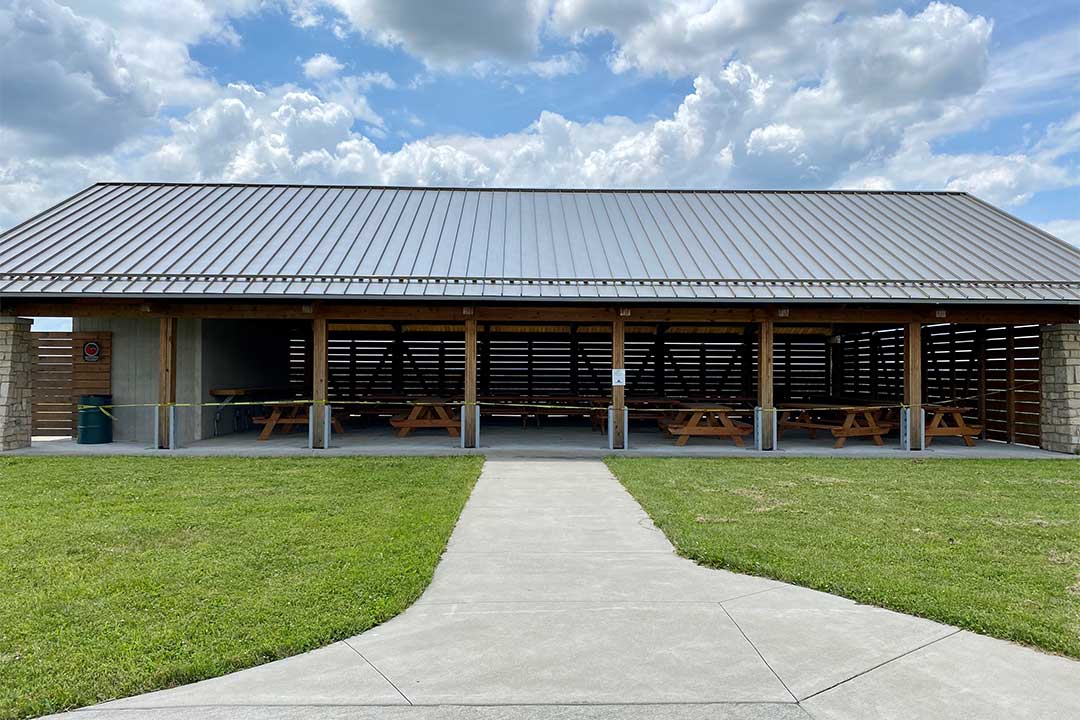Fry Shelter with Picnic Tables inside