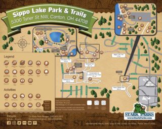 Sippo Lake Map with trails and amenities