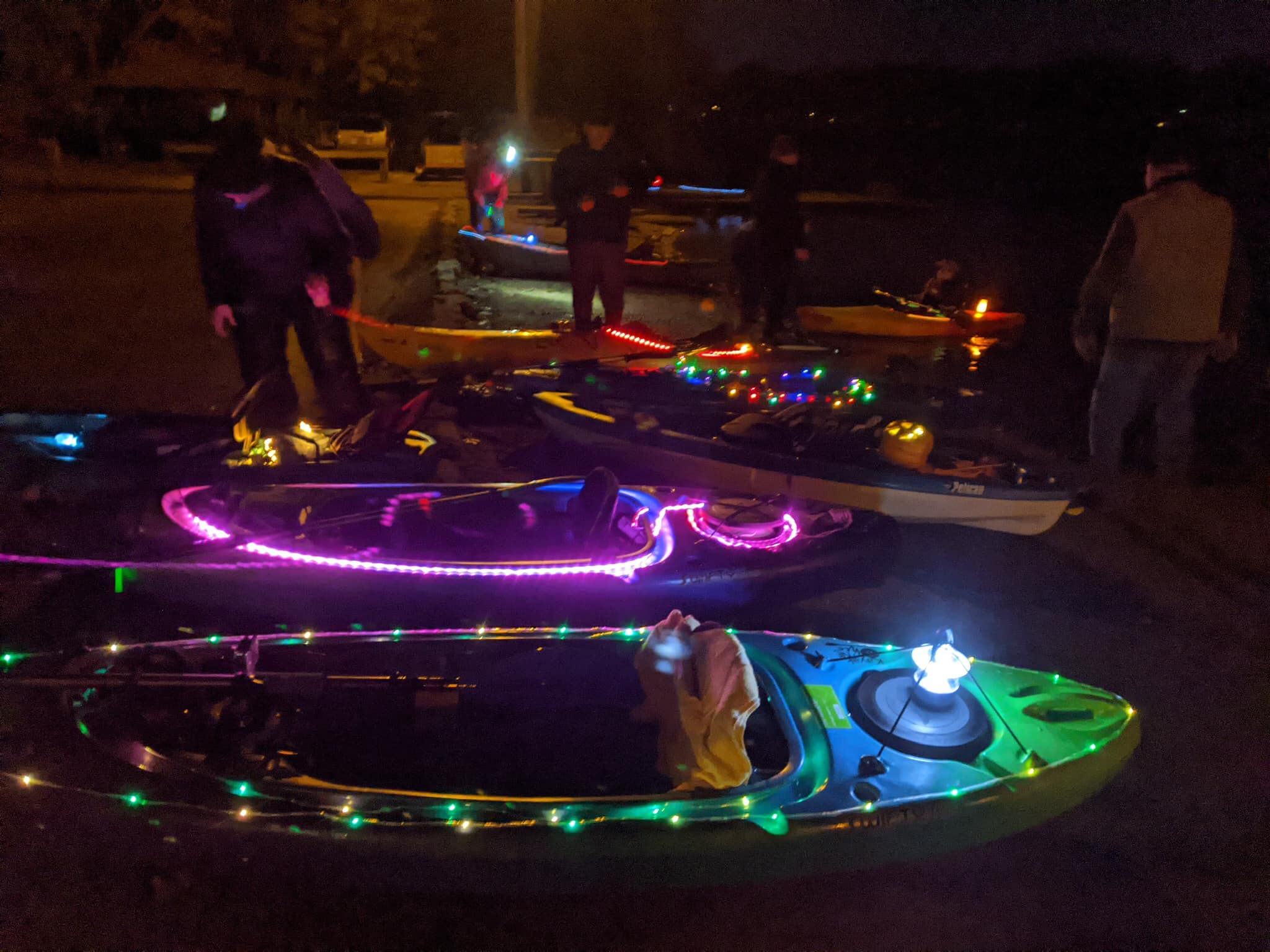 Kayaks with glow lights