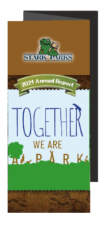 2021 Annual Report with tree and park logo