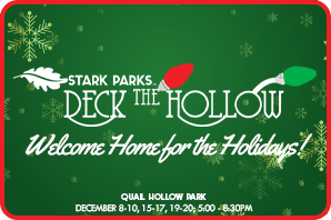 Deck the Hollow with light bulbs and Welcome Home for the Holidays text