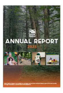 Trees in background with Annual Report Text