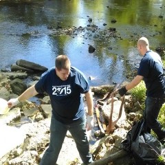 Volunteers Cleaning a Creek