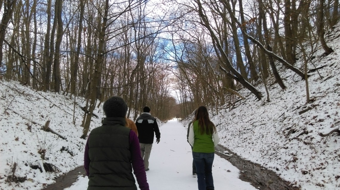 Hikers on the Sandy Valley Trail